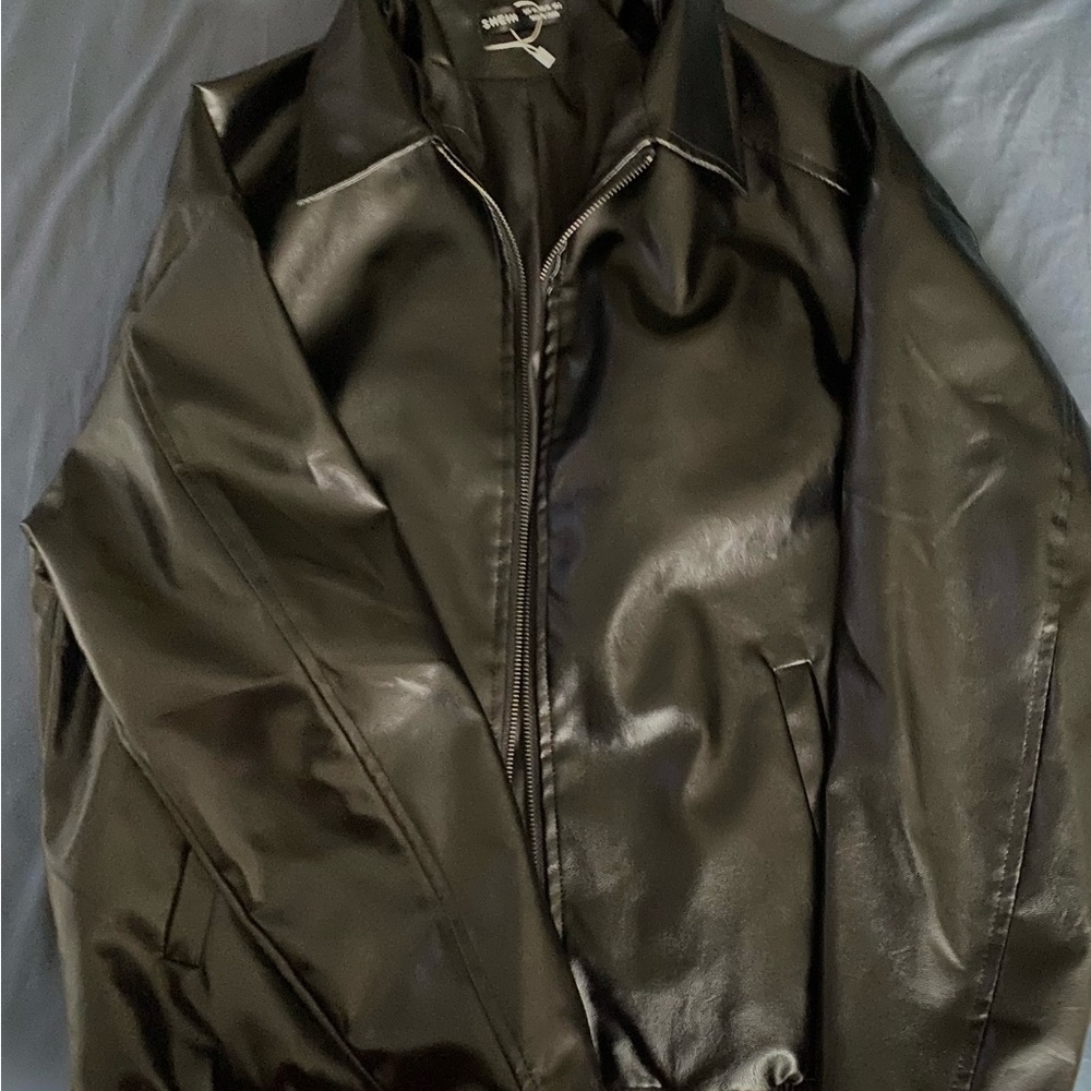SHEIN Women's Black Leather Jacket